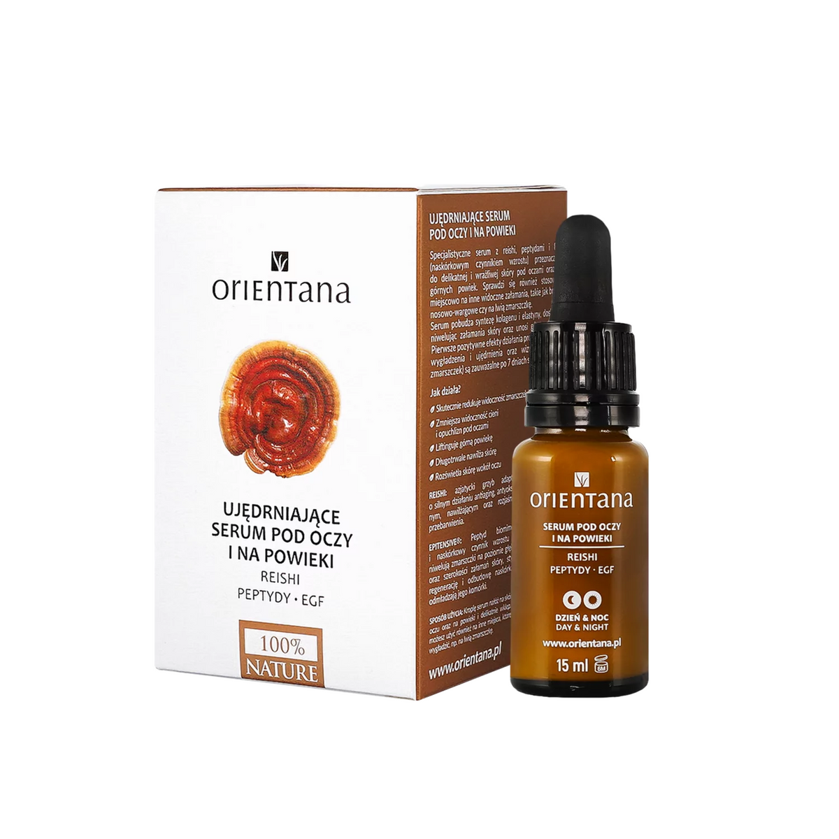 Orientana<br/>Firming eye and eyelid serum with Reishi, Peptides and EGF<br/>15 ml