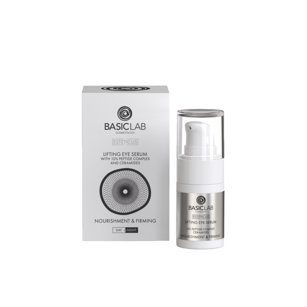 Basiclab Cosmetology<br/>Nourishing and Firming<br/>Lifting eye and eyelid serum with 10% peptide complex and ceramides<br/>15 ml